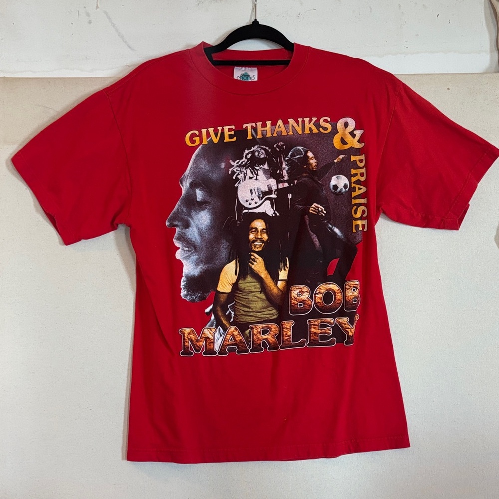 Bob Marley Red Graphic T-Shirt Y2K